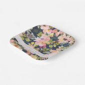 Elegant roze Waterverf Floral Custom Wedding Papieren Bordje (Gebogen)