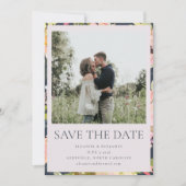 Elegant roze Waterverf Floral Custom Wedding Save The Date (Voorkant)