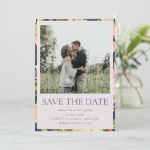 Elegant roze Waterverf Floral Custom Wedding Save The Date