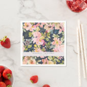 Elegant roze Waterverf Floral Custom Wedding Servet (Insitu)