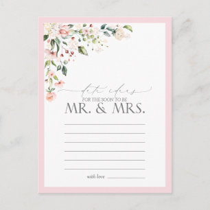 Elegant roze Waterverf Floral Date Ideas Briefkaar Briefkaart