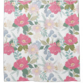 Elegant roze Waterverf Floral Douchegordijn (Voorkant)