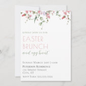 Elegant roze Waterverf Floral Easter Brunch Kaart (Voorkant)