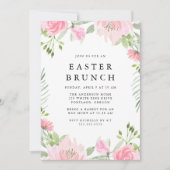 Elegant roze Waterverf Floral Easter Brunch Kaart (Voorkant)