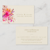 Elegant roze Waterverf Floral Modern Beauty Visitekaartje (Voorkant / Achterkant)