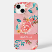 Elegant roze Waterverf Floral Pattern Case-Mate iPhone Case (Achterkant)