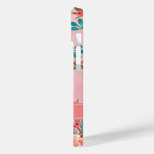 Elegant roze Waterverf Floral Pattern Case-Mate iPhone Case (Achterkant / Links)