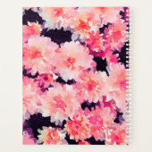 Elegant roze Waterverf Floral Pattern Monogram Planner (Achterkant)