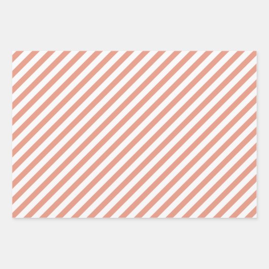 Elegant roze Waterverf Floral Sage Green Stripes Inpakpapier Vel (Voorkant 3)