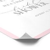 Elegant roze Waterverf Floral Shower Welkom Poster (Hoek)
