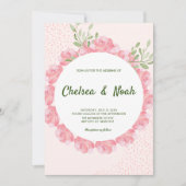 Elegant roze waterverf Floral Uitnodiging (Voorkant)