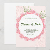 Elegant roze waterverf Floral Uitnodiging (Voorkant / Achterkant)