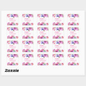 Elegant roze Waterverf Floral verrassingspartij sq Vierkante Sticker (Vel)
