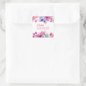 Elegant roze Waterverf Floral verrassingspartij sq Vierkante Sticker (Tas)
