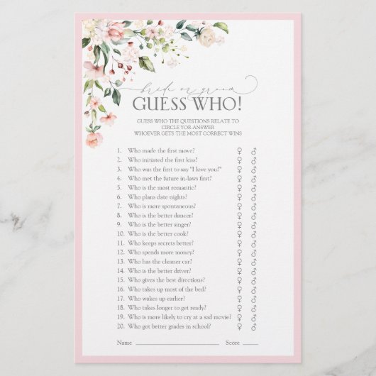 Elegant roze Waterverf Floral Vrijgezellenfeest Ga (Voorkant)