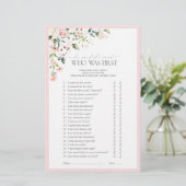 Elegant roze Waterverf Floral Vrijgezellenfeest Ga (Staand voorkant)