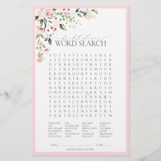 Elegant roze Waterverf Floral Vrijgezellenfeest Ga (Voorkant)