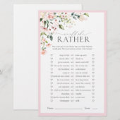 Elegant roze Waterverf Floral Vrijgezellenfeest Ga (Voorkant / Achterkant)