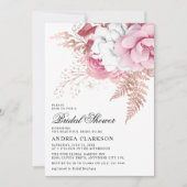 Elegant roze Waterverf Floral Vrijgezellenfeest Kaart (Voorkant)