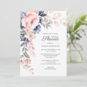 Elegant roze Waterverf Floral Vrijgezellenfeest Kaart (Staand voorkant)