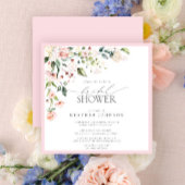 Elegant roze Waterverf Floral Vrijgezellenfeest Kaart