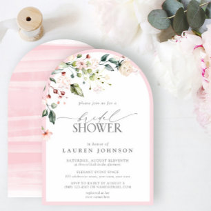 Elegant roze Waterverf Floral Vrijgezellenfeest Kaart