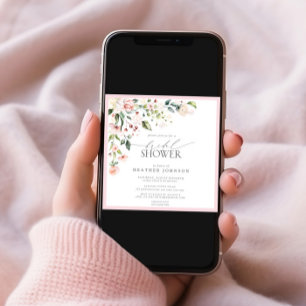 Elegant roze Waterverf Floral Vrijgezellenfeest Kaart