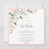 Elegant roze Waterverf Floral Vrijgezellenfeest Kaart (Voorkant)