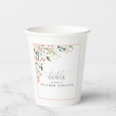 Elegant roze Waterverf Floral Vrijgezellenfeest Papieren Bekers (Voorkant)