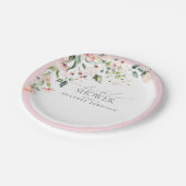 Elegant roze Waterverf Floral Vrijgezellenfeest Papieren Bordje (Gekanteld)