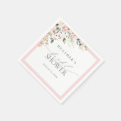 Elegant roze Waterverf Floral Vrijgezellenfeest Servet (Hoek)