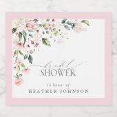 Elegant roze Waterverf Floral Vrijgezellenfeest Sparkling Wijnetiket (Enkel label)