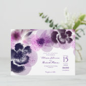 Elegant roze Waterverf Floral Wedding Kaart (Staand voorkant)