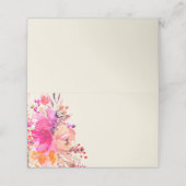 Elegant roze Waterverf Floral Wedding Plaatskaartje (Buitenkant ongevouwen)