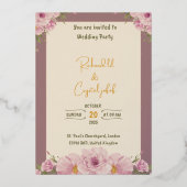 Elegant roze Waterverf Floral Wedding Uitnodiging (Voorkant)