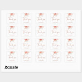 Elegant roze Waterverf Floral Wedding Vierkante Sticker (Vel)
