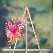 Elegant roze Waterverf Floral Wedding Welkom Acryl Bord (Neutraal)