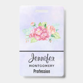 Elegant roze Waterverf Flower Bouquet Badge (Achterkant)