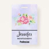 Elegant roze Waterverf Flower Bouquet Badge (Achterkant)