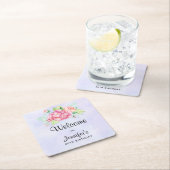 Elegant roze Waterverf Flower Bouquet Birthday Kartonnen Onderzetters (Insitu)