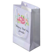 Elegant roze Waterverf Flower Bouquet Birthday Klein Cadeauzakje (Voorkant Gekanteld)