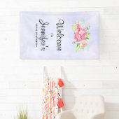 Elegant roze Waterverf Flower Bouquet Birthday Spandoek (Insitu)