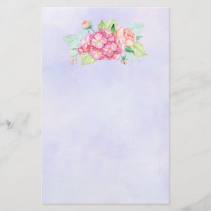 Elegant roze Waterverf Flower Bouquet Briefpapier