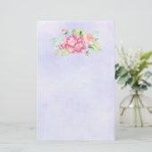 Elegant roze Waterverf Flower Bouquet Briefpapier (Staand voorkant)