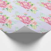 Elegant roze Waterverf Flower Bouquet Cadeaupapier (Hoek)