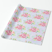 Elegant roze Waterverf Flower Bouquet Cadeaupapier (Uitgerold)