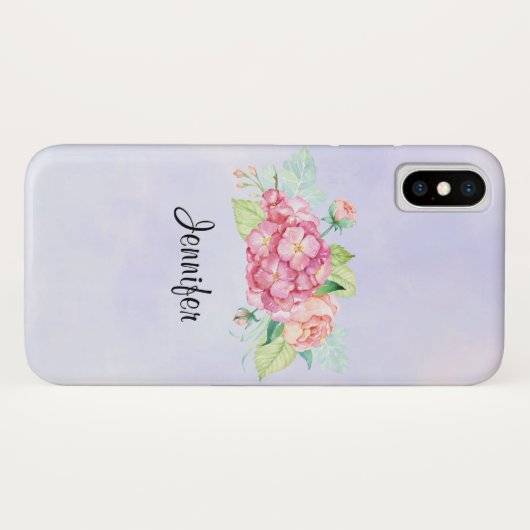 Elegant roze Waterverf Flower Bouquet Case-Mate iPhone Case (Achterkant (horizontaal))