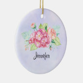 Elegant roze Waterverf Flower Bouquet Keramisch Ornament (Rechts)
