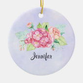 Elegant roze Waterverf Flower Bouquet Keramisch Ornament (Voorkant)