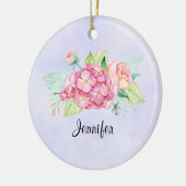 Elegant roze Waterverf Flower Bouquet Keramisch Ornament (Links)
